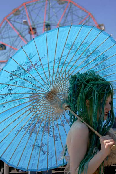 Blue Parisol   -  Coney Island - Photography by Katherine Keck 
